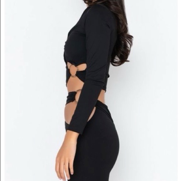 BESAME LONG SLEEVE TOP (BLACK) - Picture 3 of 12